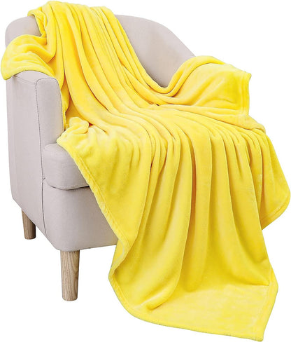 Yellow Fleece Plush Throw Blanket 60"x80"for Couch Sofa Fuzzy Cozy Flannel | Super Soft Lightweight Microfiber Blanket for Bed Chair bedroom Home Decor All Season,Birthday Gifts for Women Mom Adult