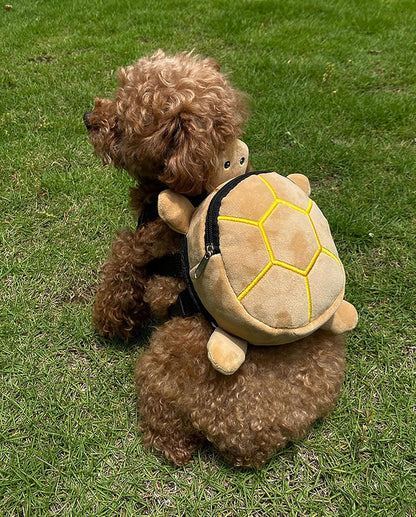 Dog Adjustable Backpack Harness with Leash Harness for Small Dogs | Cute Turtles Shape Bag Pet Carrier Backpacks for Hiking Training Daily Walking