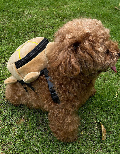 Dog Adjustable Backpack Harness with Leash Harness for Small Dogs | Cute Turtles Shape Bag Pet Carrier Backpacks for Hiking Training Daily Walking