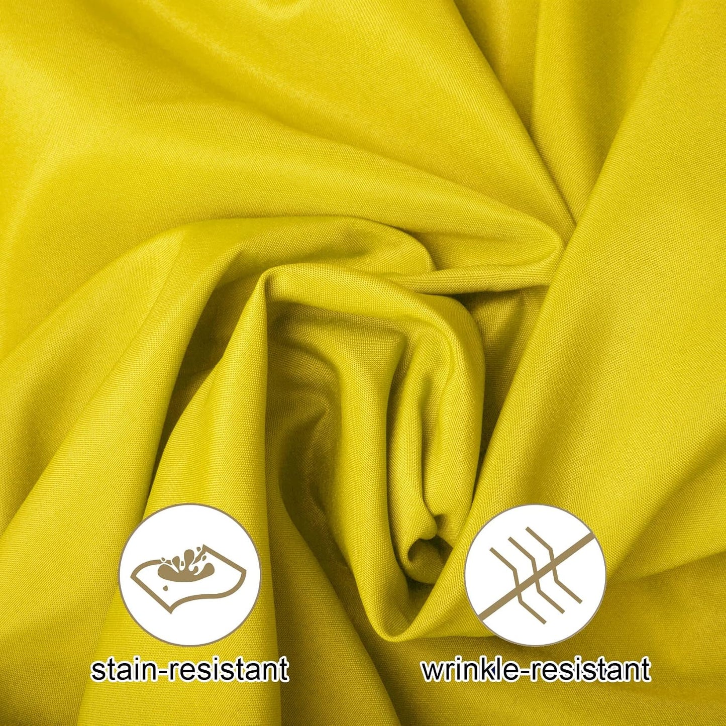 50pcs Polyester Cloth Napkins - 17 x 17 inch Yellow Dinner Washable Napkins with Hemmed Edges for Restaurant/Wedding/Hotel(50,Yellow)