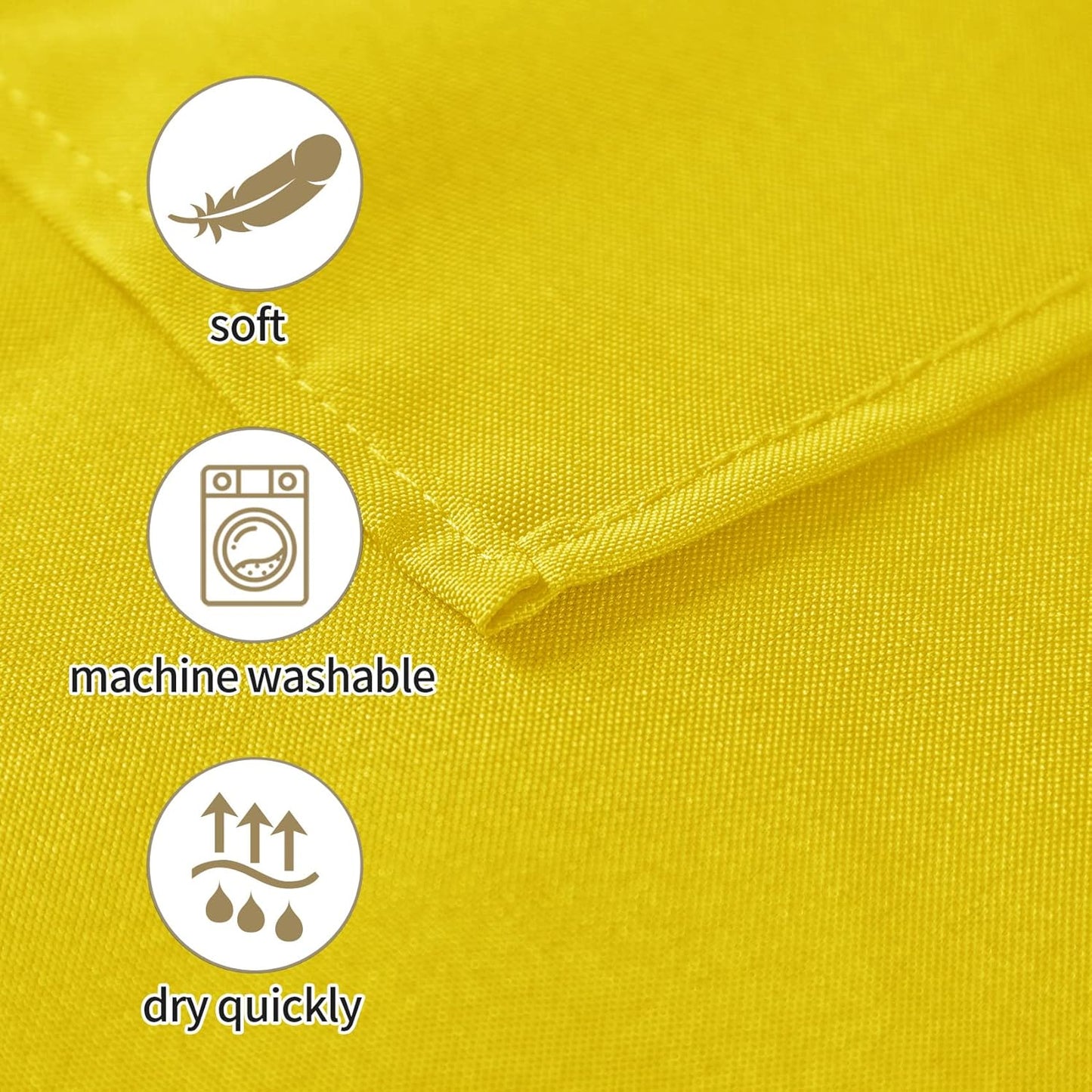 50pcs Polyester Cloth Napkins - 17 x 17 inch Yellow Dinner Washable Napkins with Hemmed Edges for Restaurant/Wedding/Hotel(50,Yellow)