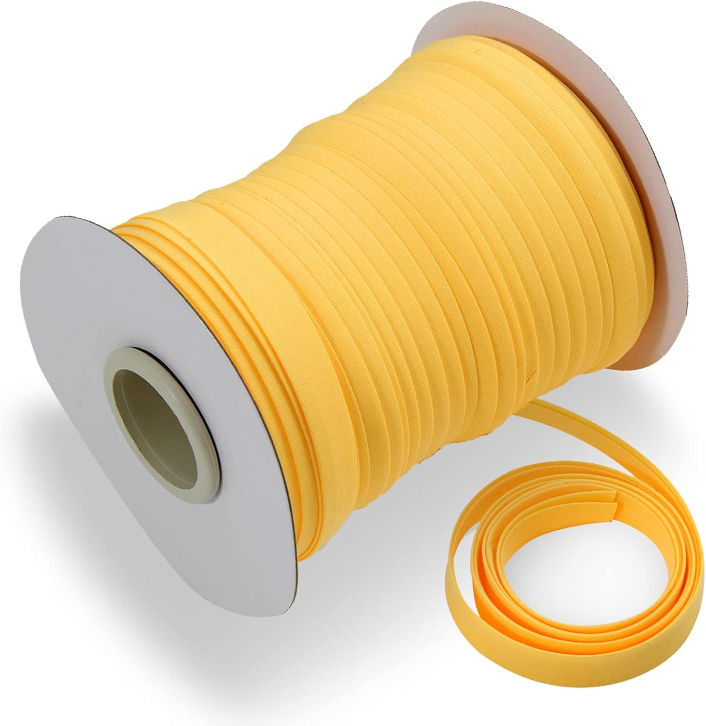 Bias Tape Double Fold 1/2 Inch Orange Yellow 55 Yds for Sewing | Polyester Bias Binding Tape for Quilting, Hemming, Seaming, Piping, Fabric Trim and Crafts, Durable and Flexible