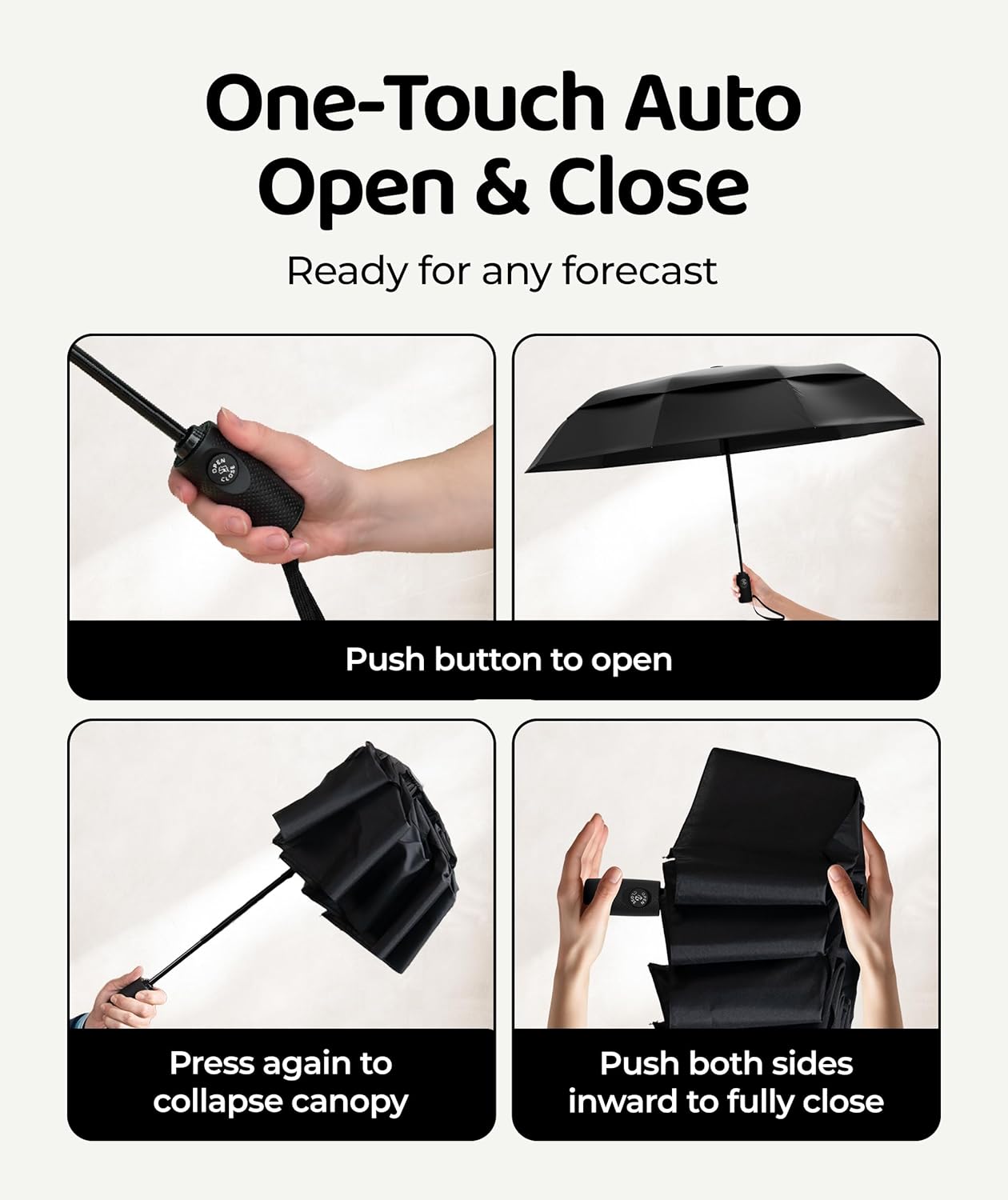 Repel Windproof Travel Umbrella - Compact & Withstands Winds up to 100MPH, Strongest Premium Auto Folding Umbrella for Rain and Sun - Durable, Light & Portable for Women & Men, Fits Backpack & Cars