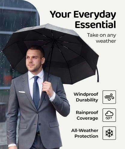 Repel Windproof Travel Umbrella - Compact & Withstands Winds up to 100MPH, Strongest Premium Auto Folding Umbrella for Rain and Sun - Durable, Light & Portable for Women & Men, Fits Backpack & Cars