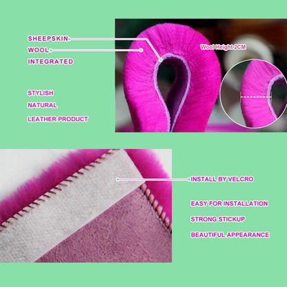 2 Pack Sheepskin Car Seat Belt Cover Pads | Wool Seatbelt Cushions | Fuzzy Soft Seat Belt Should Pad Cushion Protect Neck | Stylish Luxury Appearance | Improve Comfort for Women | Natural Wool