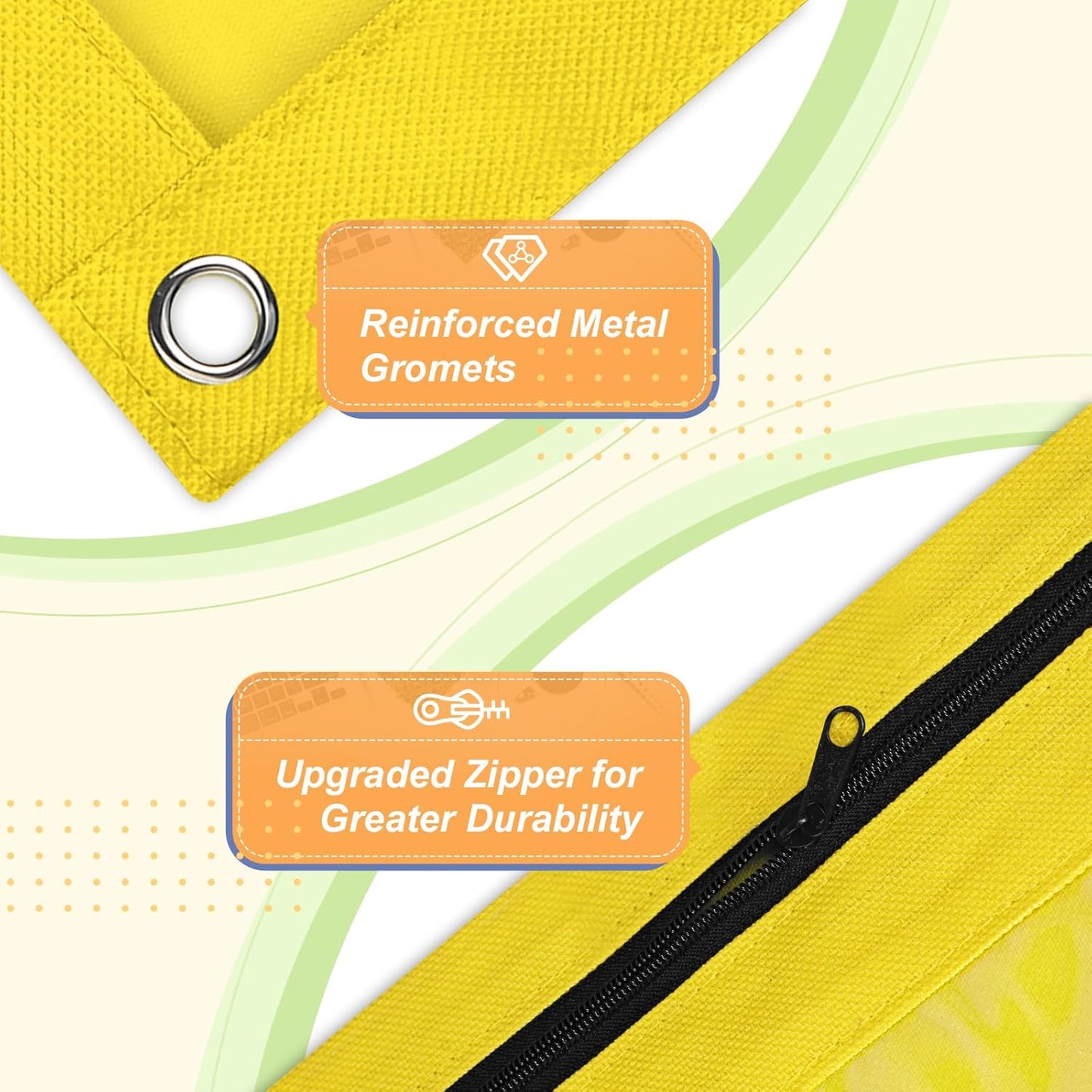 Pencil Pouch for 3 Ring Binder, Binder Pencil Pouch with Smooth Zipper, Clear Window Pencil Case for Binder, Zipper Pencil Pouches, Big Capacity 3 Ring Binder Pencil Bag, Yellow