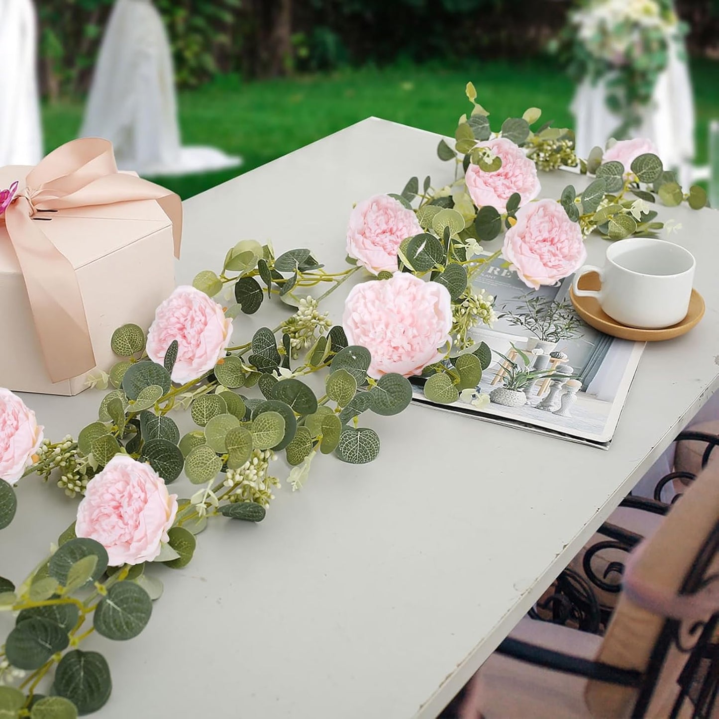 16pcs Peony Artificial Flowers Yellow Fake Peonies Bulks Silk Peonies Flowers Faux Peony Flowers Heads with Stems for Home DIY Wedding Party Festival Baby Shower Decorations (Light Yellow)