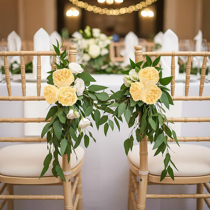 16pcs Peony Artificial Flowers Yellow Fake Peonies Bulks Silk Peonies Flowers Faux Peony Flowers Heads with Stems for Home DIY Wedding Party Festival Baby Shower Decorations (Light Yellow)