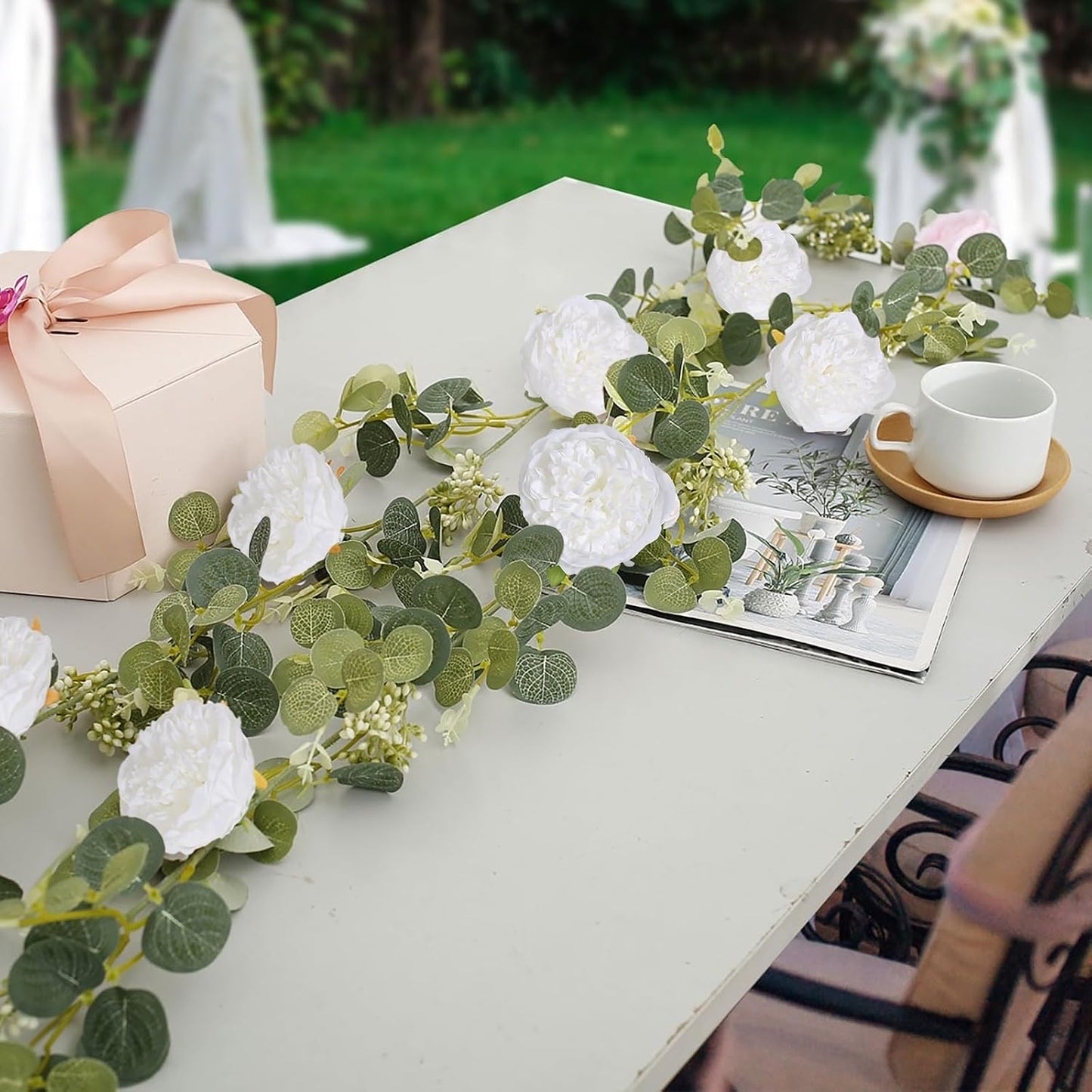 16pcs Peony Artificial Flowers Yellow Fake Peonies Bulks Silk Peonies Flowers Faux Peony Flowers Heads with Stems for Home DIY Wedding Party Festival Baby Shower Decorations (Light Yellow)