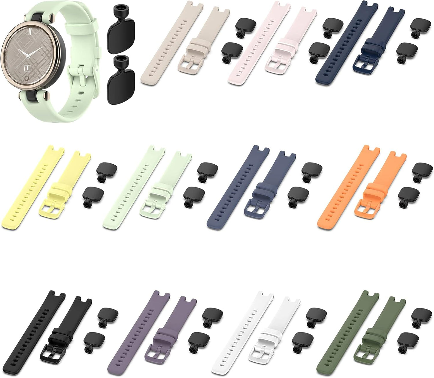 Compatible with Garmin Lily Bands for Women Men, Feminine Sport Silicone Replacement Bands Wristbands Bracelet Accessory Watch Straps for Garmin Lily Women‘s Smartwatch