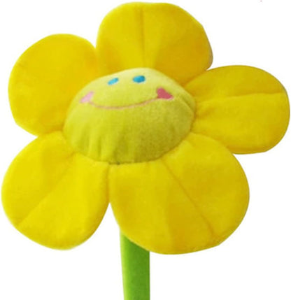 Stuffed Sunflower with Bendable Stems Home Decoration 18 Inch Yellow | Happy Face Artificial Plush Flower for Wedding Party Birthday Christmas