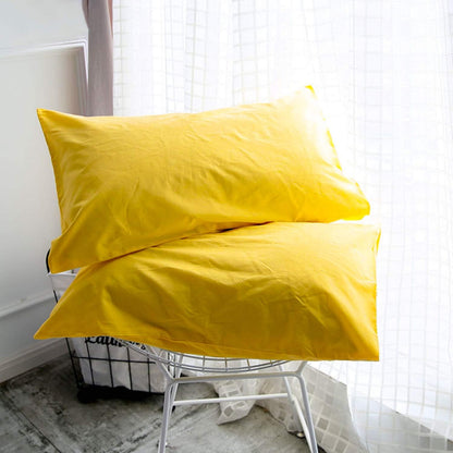 Pillow Cases Queen, Soft Microfiber Pillow Covers with Envelope Closure, Wrinkle Resistant Pillowcases, 2 Piece Set, 20x30, Yellow