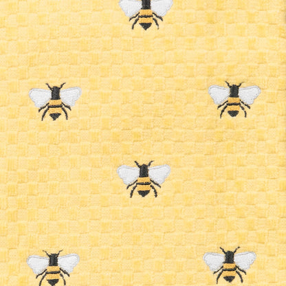 Spring Hand Towels 2 Pack - Allover Bee Yellow Dish Towels Set, 100% Cotton, Yellow Spring Tea Towels, Absorbent & Machine Washable