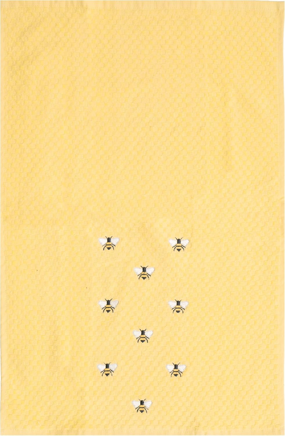 Spring Hand Towels 2 Pack - Allover Bee Yellow Dish Towels Set, 100% Cotton, Yellow Spring Tea Towels, Absorbent & Machine Washable