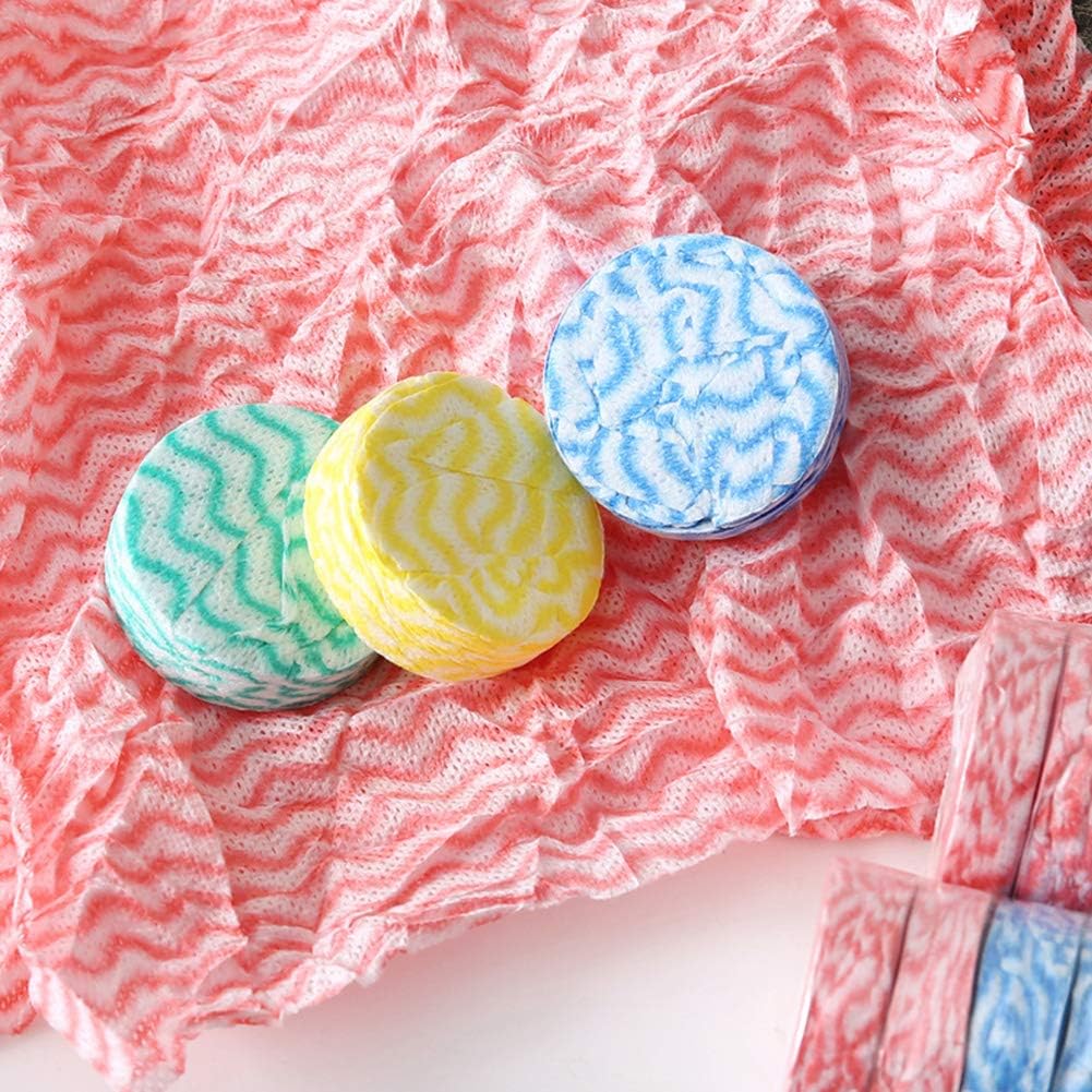 Compressed Washcloth Towels, 20 Pcs Mini, Pure Cotton, Portable, Disposable, Travel, Camping and Hiking, Red, Blue, Green, Yellow