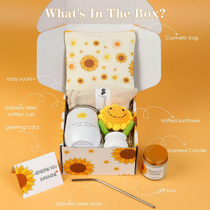 Sunshine Gifts for Teen Girls, Get Well Soon Care Package | 9-piece sunshine care package for teen girls, daughters, recovery, get well soon, birthday, sister or best friend