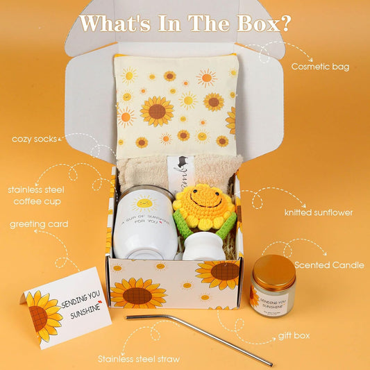 Sunshine Gifts for Teen Girls, Get Well Soon Care Package | 9-piece sunshine care package for teen girls, daughters, recovery, get well soon, birthday, sister or best friend