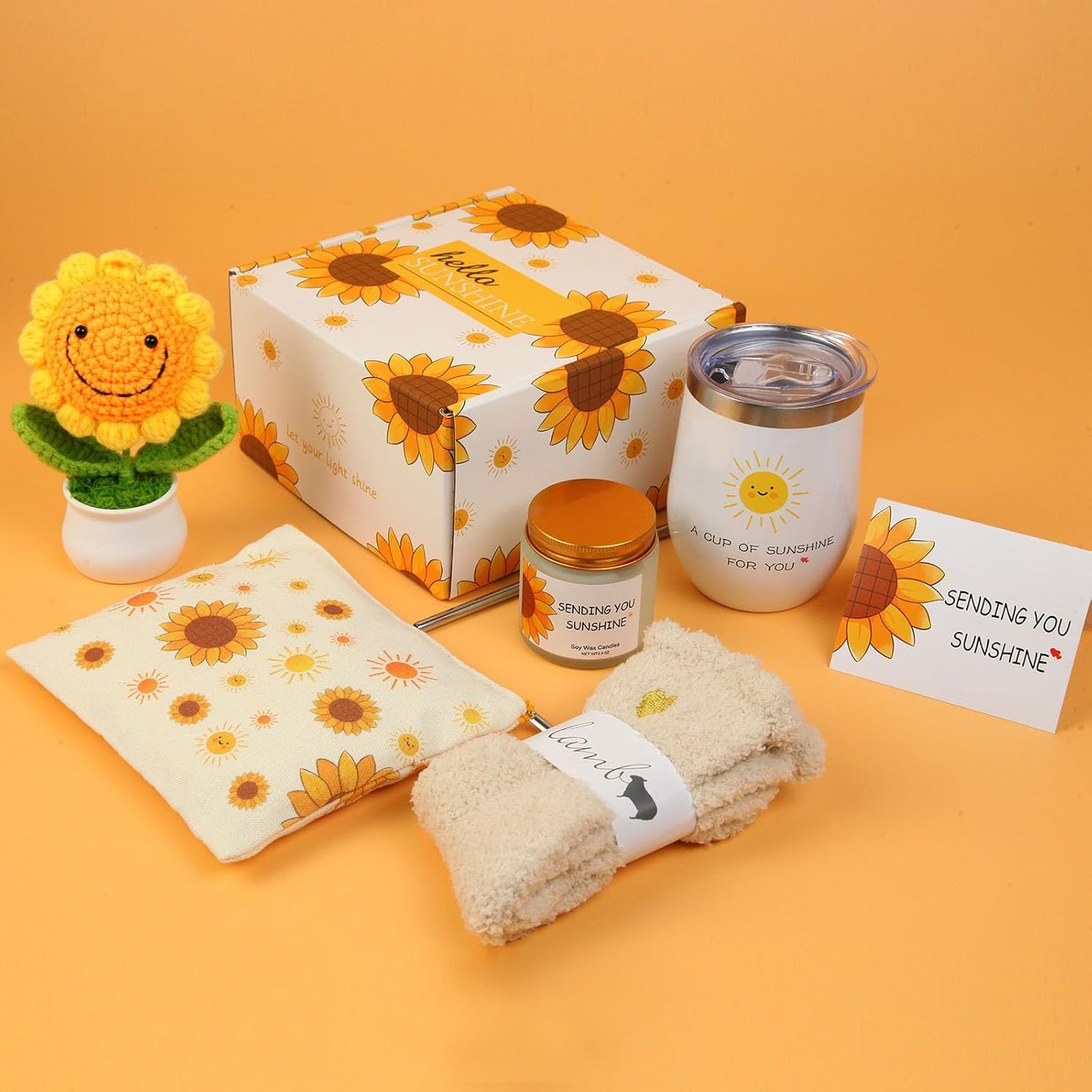 Sunshine Gifts for Teen Girls, Get Well Soon Care Package | 9-piece sunshine care package for teen girls, daughters, recovery, get well soon, birthday, sister or best friend