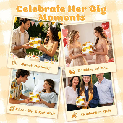 Sunshine Gifts for Teen Girls, Get Well Soon Care Package | 9-piece sunshine care package for teen girls, daughters, recovery, get well soon, birthday, sister or best friend