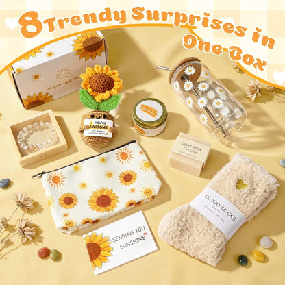 Sunshine Gifts for Teen Girls, Get Well Soon Care Package | 9-piece sunshine care package for teen girls, daughters, recovery, get well soon, birthday, sister or best friend