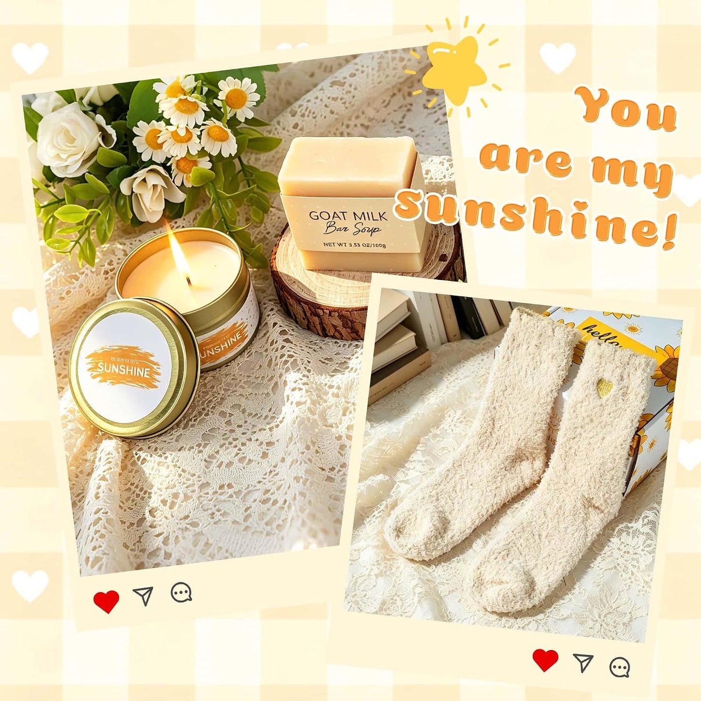 Sunshine Gifts for Teen Girls, Get Well Soon Care Package | 9-piece sunshine care package for teen girls, daughters, recovery, get well soon, birthday, sister or best friend