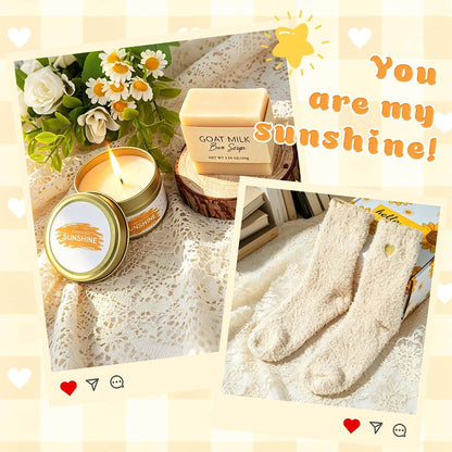 Sunshine Gifts for Teen Girls, Get Well Soon Care Package | 9-piece sunshine care package for teen girls, daughters, recovery, get well soon, birthday, sister or best friend