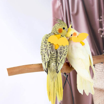 Pet Parrot Bird Harness and Leash, Adjustable Training Design Anti-Bite, Bird Nylon Rope with Cute Wing for Parrots, Suitable for Scarlet, Keck, Mini Macaw and Same Size Birds (Yellow)