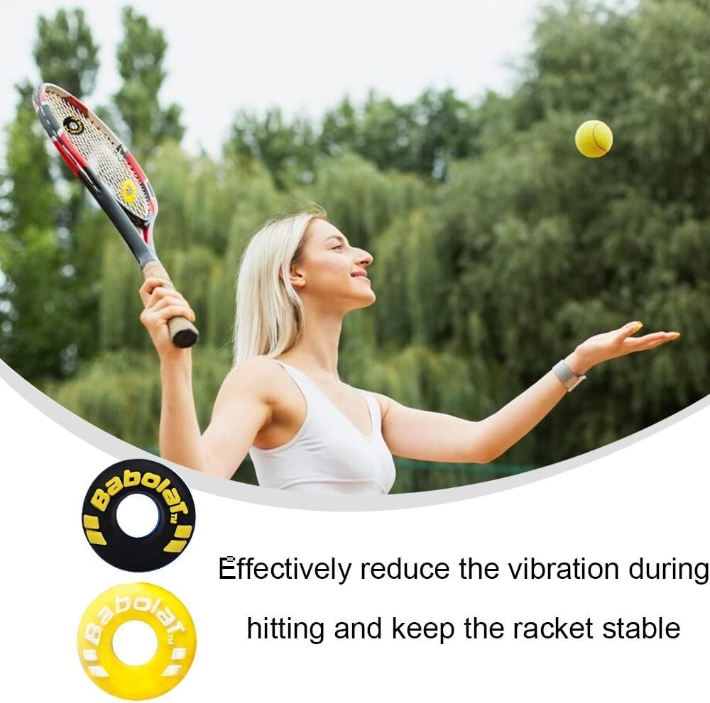 4 Piece Rubber Tire Shape Vibration Dampener Perdurable Tennis Racket Shock Absorber Soft Tennis Accessory Great for Tennis Players