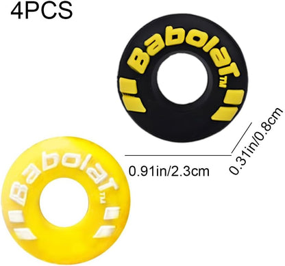 4 Piece Rubber Tire Shape Vibration Dampener Perdurable Tennis Racket Shock Absorber Soft Tennis Accessory Great for Tennis Players