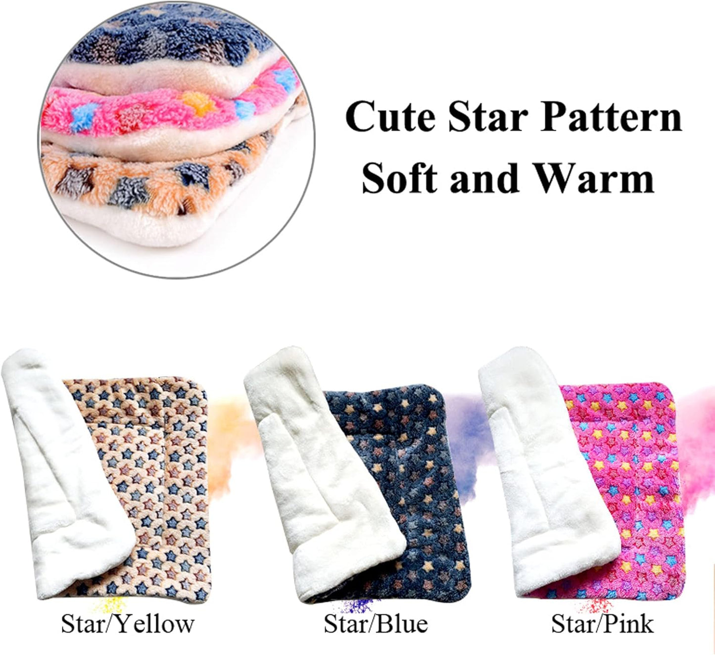 Pet Blanket Premium Fluffy Flannel Cushion Soft and Warm Mat for Dogs Cats(Star/Yellow,X-Large)