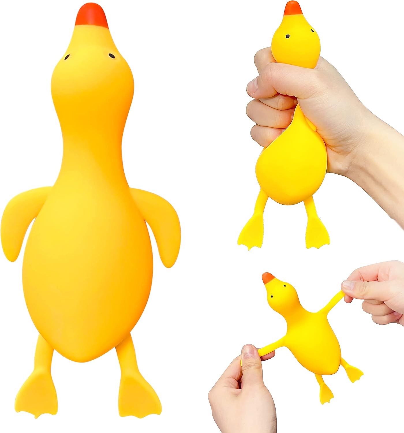 Duck Dough Ball Miniature Animals Figurines 1 Pack - Squishy Stress Balls for Adults - Squishy Ball, Soft Animal Squish Stress Ball, Ideal for Anxiety Relief, Improve Focus, Relax, Desk Decor
