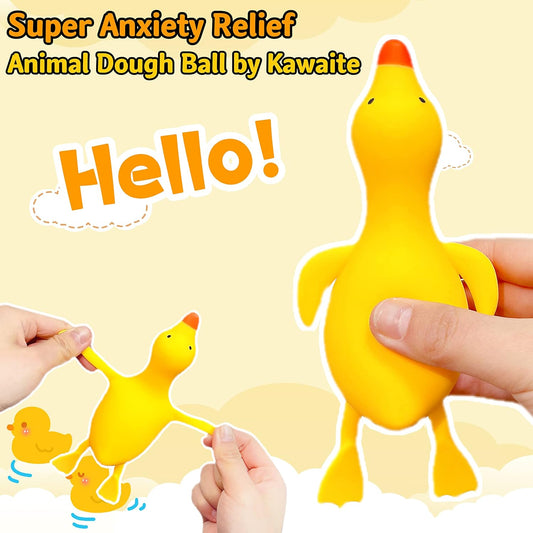 Duck Dough Ball Miniature Animals Figurines 1 Pack - Squishy Stress Balls for Adults - Squishy Ball, Soft Animal Squish Stress Ball, Ideal for Anxiety Relief, Improve Focus, Relax, Desk Decor