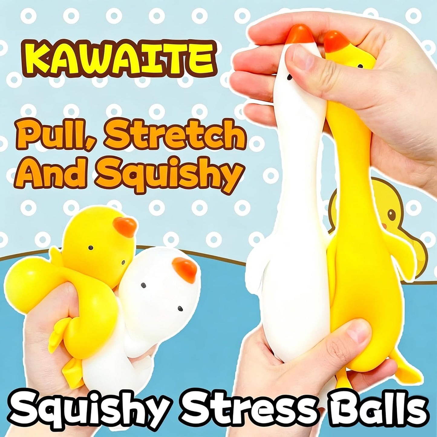 Duck Dough Ball Miniature Animals Figurines 1 Pack - Squishy Stress Balls for Adults - Squishy Ball, Soft Animal Squish Stress Ball, Ideal for Anxiety Relief, Improve Focus, Relax, Desk Decor