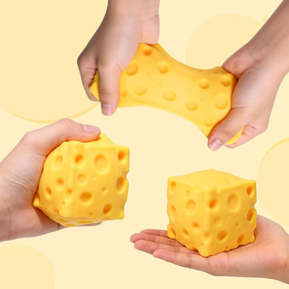 Cheese Squishy, Soft Squishy Cheese Squeeze Block Fidget Toy, Mini Sensory Toy for Stress Relief, Stocking Stuffer Novelty Gifts Party Favors for Kids Adults