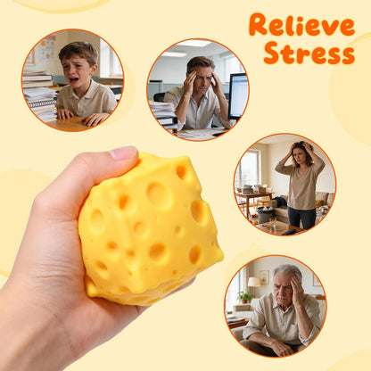 Cheese Squishy, Soft Squishy Cheese Squeeze Block Fidget Toy, Mini Sensory Toy for Stress Relief, Stocking Stuffer Novelty Gifts Party Favors for Kids Adults