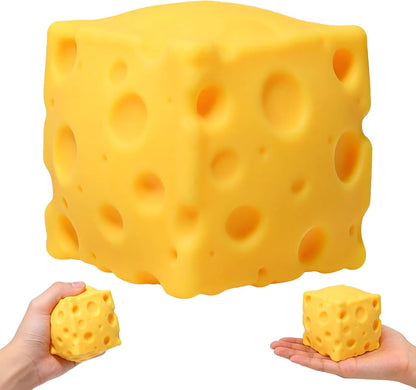 Cheese Squishy, Soft Squishy Cheese Squeeze Block Fidget Toy, Mini Sensory Toy for Stress Relief, Stocking Stuffer Novelty Gifts Party Favors for Kids Adults