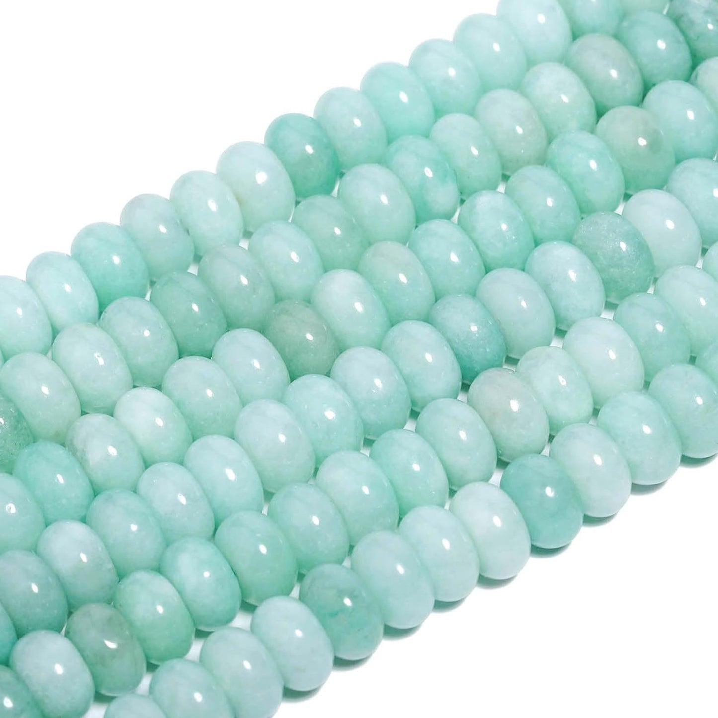 5x8mm Natural Green Lemon Jade Stone Rondelle Beads, 75PCS Spacer Round Loose Abacus Beads for Jewelry Making, Gemstone for Bracelet Necklace Earrings, Arts and Crafts - Colors C