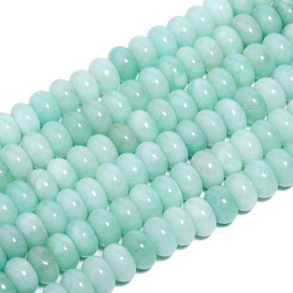 5x8mm Natural Green Lemon Jade Stone Rondelle Beads, 75PCS Spacer Round Loose Abacus Beads for Jewelry Making, Gemstone for Bracelet Necklace Earrings, Arts and Crafts - Colors C