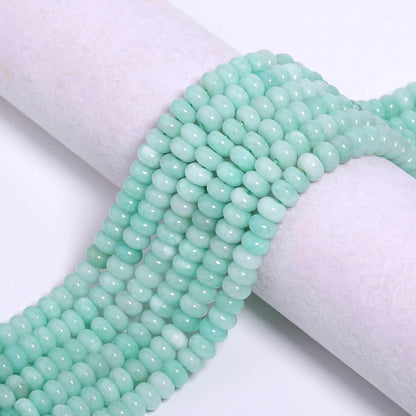 5x8mm Natural Green Lemon Jade Stone Rondelle Beads, 75PCS Spacer Round Loose Abacus Beads for Jewelry Making, Gemstone for Bracelet Necklace Earrings, Arts and Crafts - Colors C