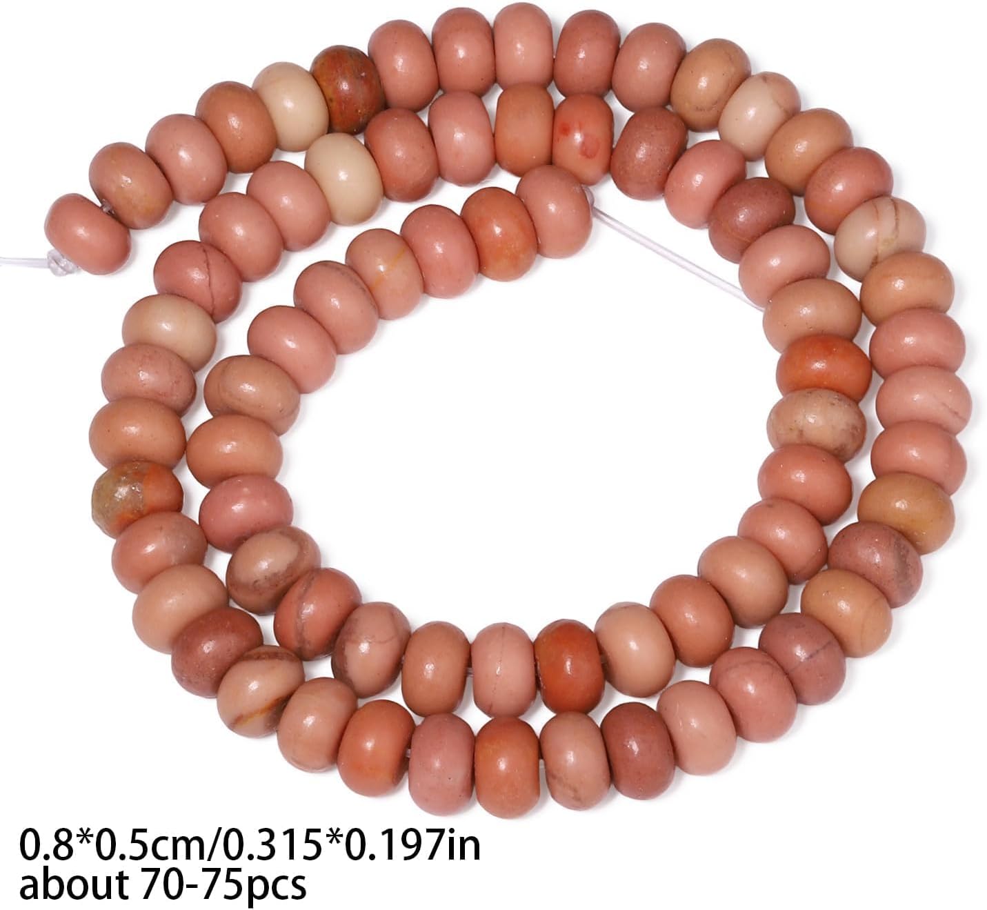 5x8mm Natural Green Lemon Jade Stone Rondelle Beads, 75PCS Spacer Round Loose Abacus Beads for Jewelry Making, Gemstone for Bracelet Necklace Earrings, Arts and Crafts - Colors C