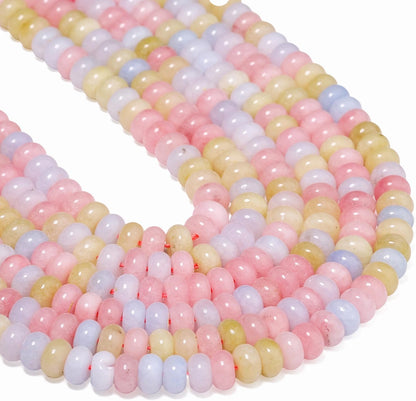 5x8mm Natural Green Lemon Jade Stone Rondelle Beads, 75PCS Spacer Round Loose Abacus Beads for Jewelry Making, Gemstone for Bracelet Necklace Earrings, Arts and Crafts - Colors C