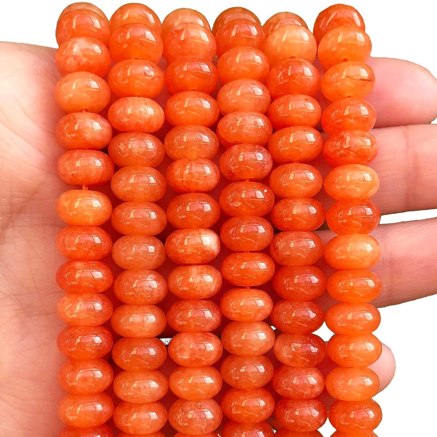 5x8mm Natural Green Lemon Jade Stone Rondelle Beads, 75PCS Spacer Round Loose Abacus Beads for Jewelry Making, Gemstone for Bracelet Necklace Earrings, Arts and Crafts - Colors C