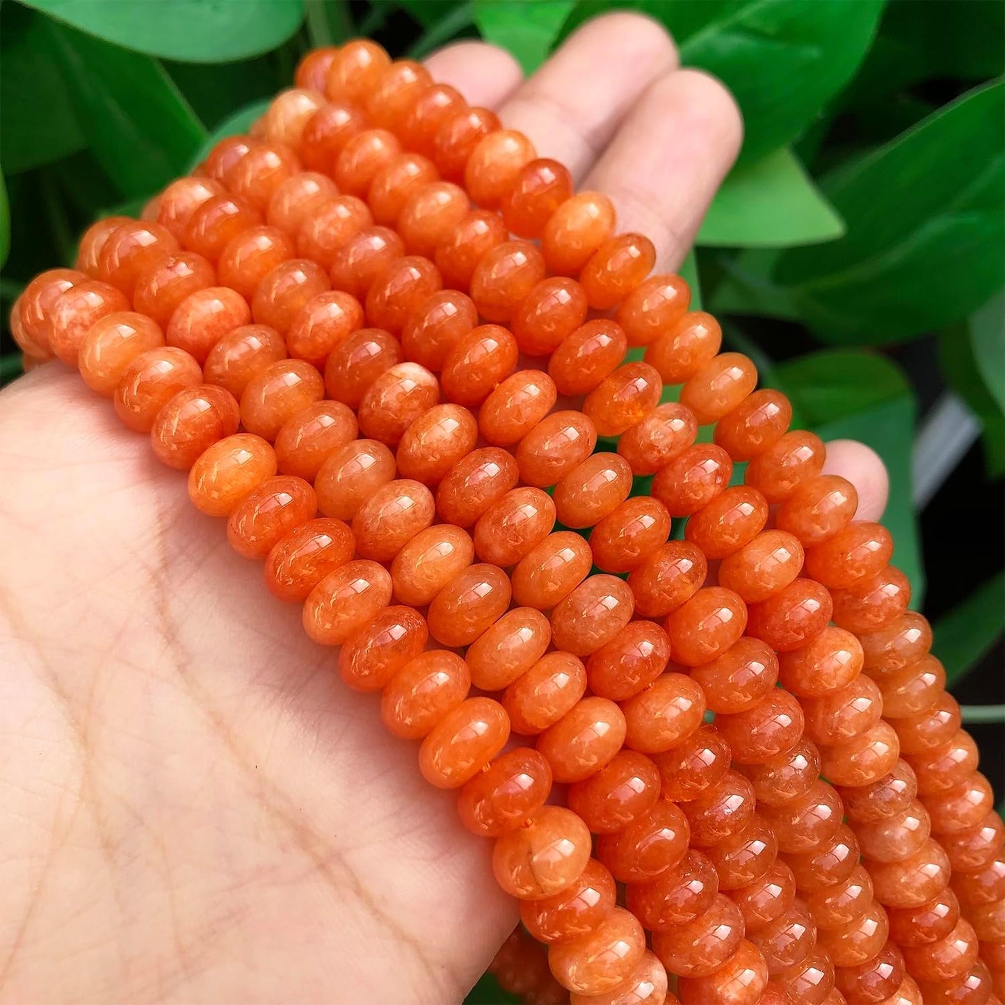 5x8mm Natural Green Lemon Jade Stone Rondelle Beads, 75PCS Spacer Round Loose Abacus Beads for Jewelry Making, Gemstone for Bracelet Necklace Earrings, Arts and Crafts - Colors C