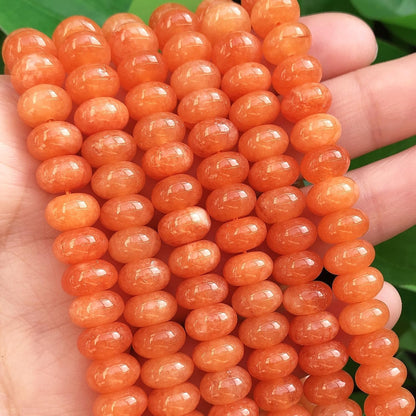 5x8mm Natural Green Lemon Jade Stone Rondelle Beads, 75PCS Spacer Round Loose Abacus Beads for Jewelry Making, Gemstone for Bracelet Necklace Earrings, Arts and Crafts - Colors C
