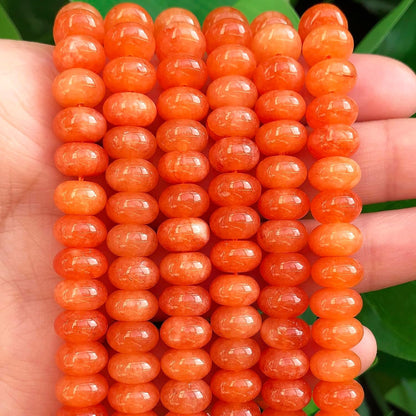 5x8mm Natural Green Lemon Jade Stone Rondelle Beads, 75PCS Spacer Round Loose Abacus Beads for Jewelry Making, Gemstone for Bracelet Necklace Earrings, Arts and Crafts - Colors C