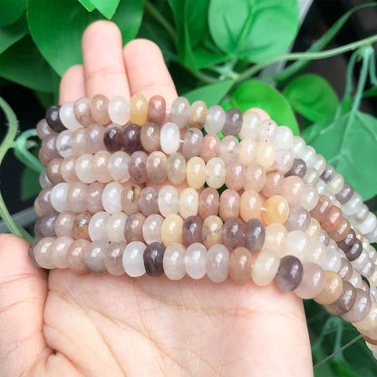 5x8mm Natural Green Lemon Jade Stone Rondelle Beads, 75PCS Spacer Round Loose Abacus Beads for Jewelry Making, Gemstone for Bracelet Necklace Earrings, Arts and Crafts - Colors C