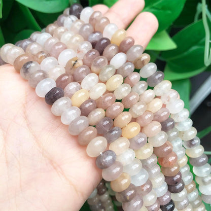 5x8mm Natural Green Lemon Jade Stone Rondelle Beads, 75PCS Spacer Round Loose Abacus Beads for Jewelry Making, Gemstone for Bracelet Necklace Earrings, Arts and Crafts - Colors C