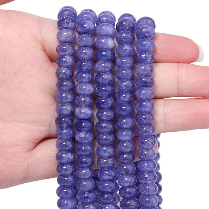 5x8mm Natural Green Lemon Jade Stone Rondelle Beads, 75PCS Spacer Round Loose Abacus Beads for Jewelry Making, Gemstone for Bracelet Necklace Earrings, Arts and Crafts - Colors C