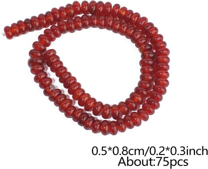 5x8mm Natural Green Lemon Jade Stone Rondelle Beads, 75PCS Spacer Round Loose Abacus Beads for Jewelry Making, Gemstone for Bracelet Necklace Earrings, Arts and Crafts - Colors C
