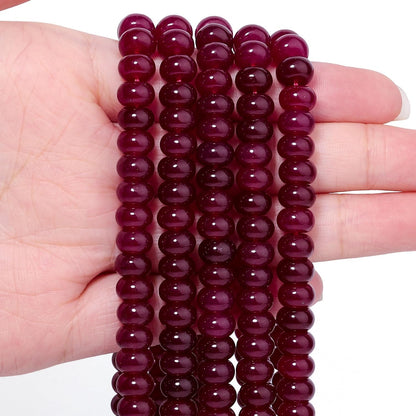 5x8mm Natural Green Lemon Jade Stone Rondelle Beads, 75PCS Spacer Round Loose Abacus Beads for Jewelry Making, Gemstone for Bracelet Necklace Earrings, Arts and Crafts - Colors C